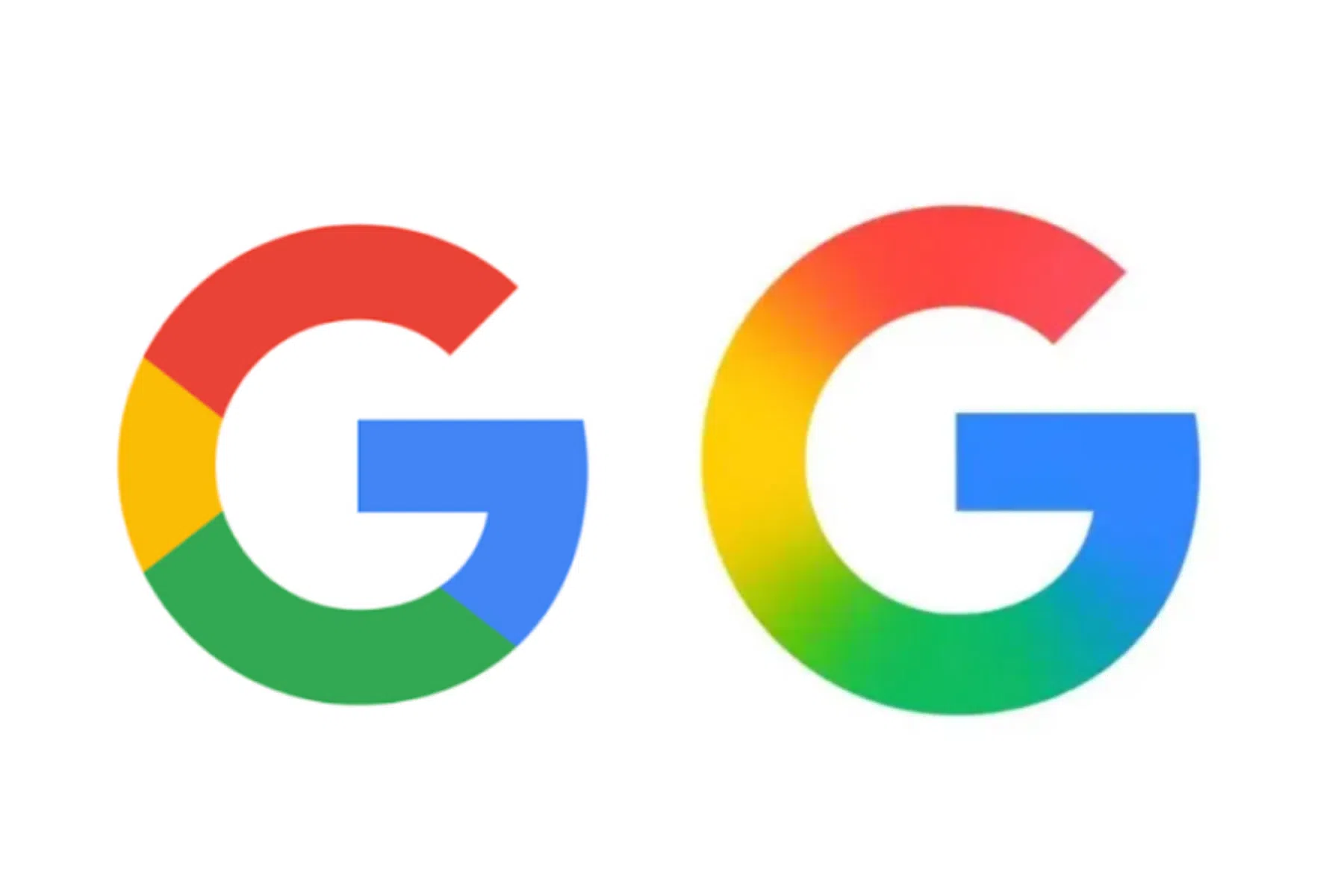 Het oude en nieuwe logo van Google